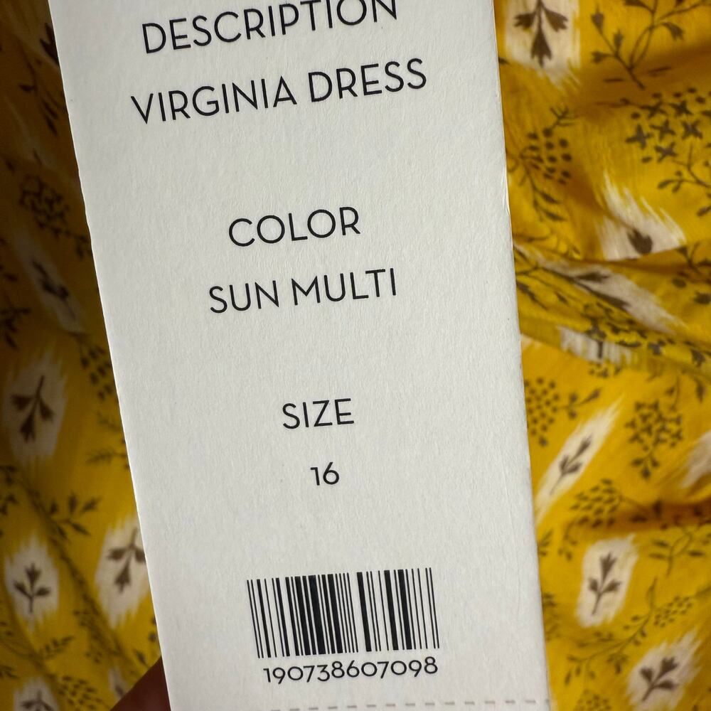Veronica Beard Virginia Sun Yellow One Shoulder Floral Tiered Maxi Dress Size 16 - Picture 16 of 16